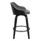 Armen Living Alec 30" Bar Height Swivel Gray Faux Leather and Black Wood Bar Stool LCAEBABLGR30 - alternate 2